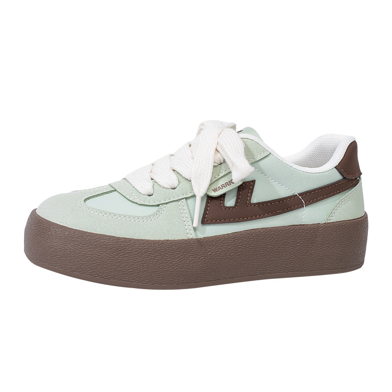 Zapatos de skate de pareja ligeros retro zapatos de entrenamiento alemanes redondos casuales zapatos de suela gruesa zapatos individuales para hombres y mujeres