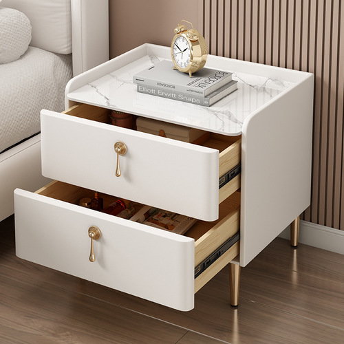Nankang furniture bedside table simple modern ultra narrow light luxury slate solid wood smart wireless charging bedroom bedside