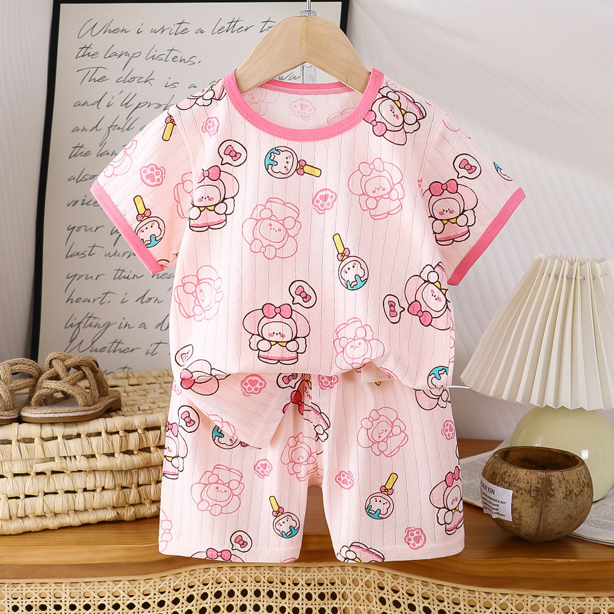 2025 verano nueva ropa para niños pantalones cortos de manga corta para niños, hombres y mujeres, camisetas para bebés, niños y niñas, algodón al por mayor