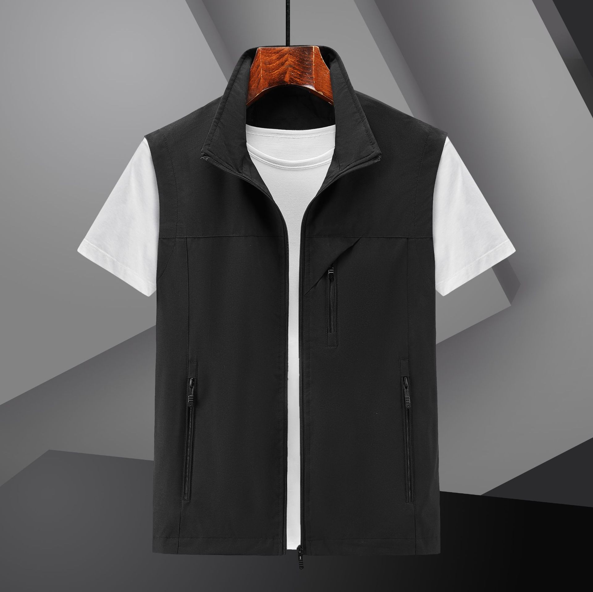 Chaleco de verano 2024 hombre chaleco delgado ocio primavera y otoño chaleco transpirable chaleco de color sólido juvenil chaleco de secado rápido