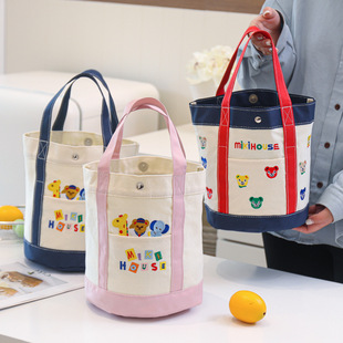 Shopping bag, shoulder bag, cartoon card holder for mother and baby, with embroidery