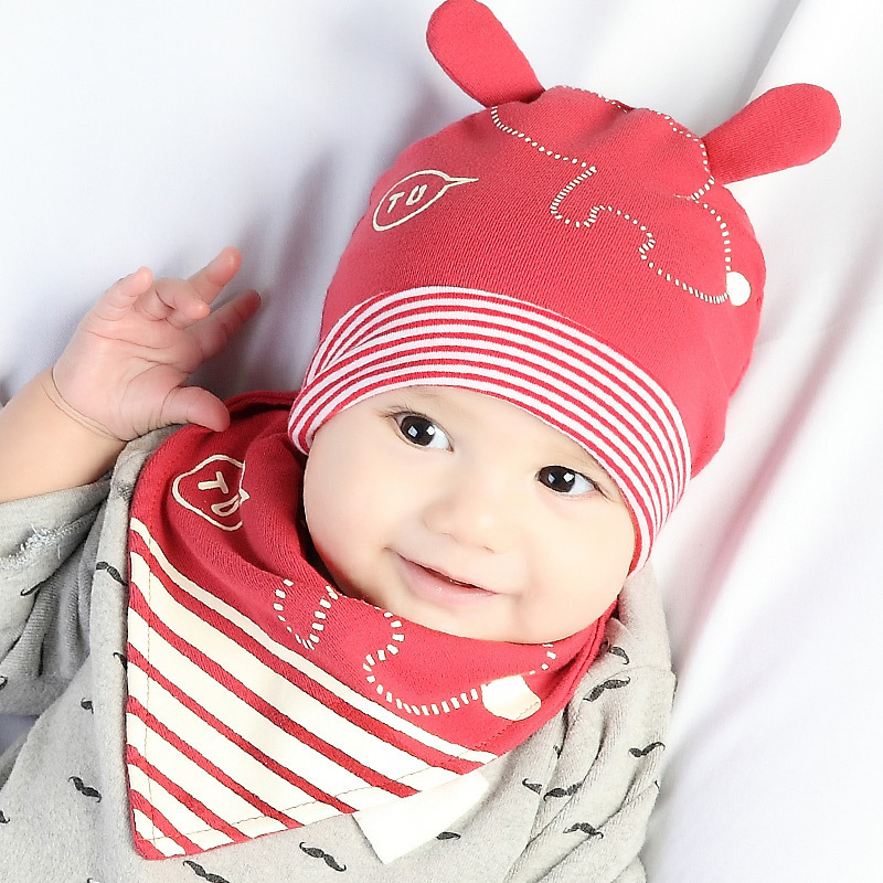 Oferta especial de liquidación otoño niños de dibujos animados sombrero de tela de algodón sombrero infantil saliva toalla gato sombrero triángulo toalla traje 5204