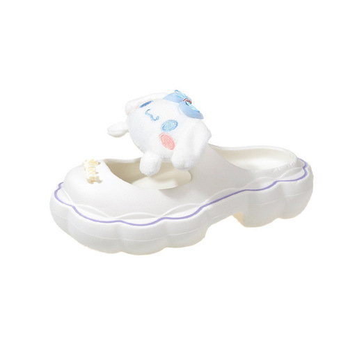 Cartoon Cute Girl Headband Half Slippers Women Summer Outdoor Wear Daily Thick Bottom Peeing Feeling Internet Famous Korean Version Flip Flops 