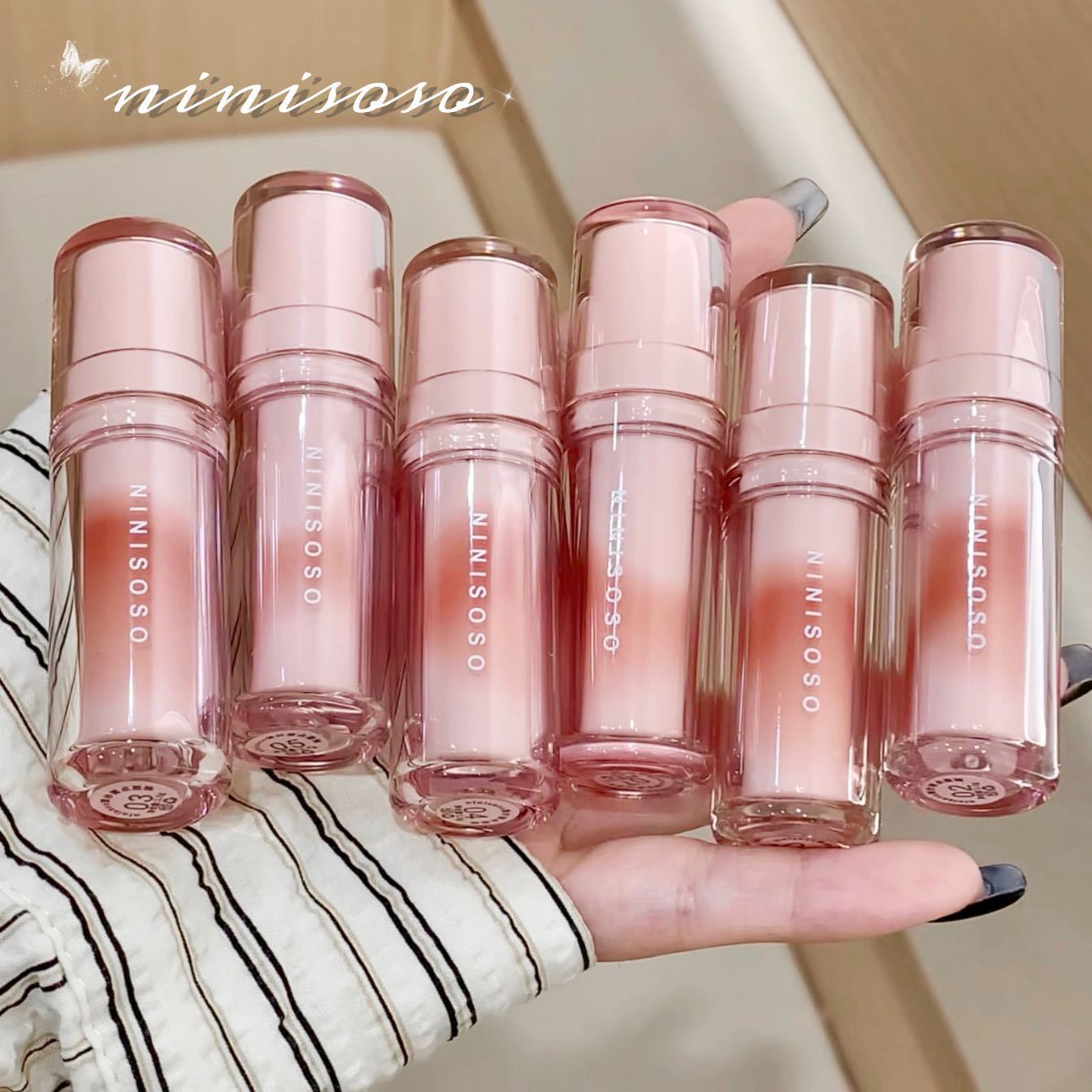 NINISOSO Шифоновый блеск для губ, атмосферная помада