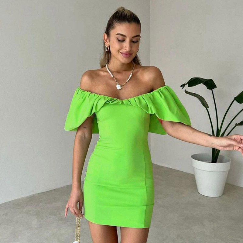 192g Weight Above Knee Dress Length Type Short Sleeve Sleeve Length Sheath Dress Dresses Type Polyester Fabric Type Mid Waist Waist Line Holiday Occasion Boat Neck Neckline Slim Fit Type Solid Color Pattern Summer Season Women's Gender Elegant Style Wholesale Women's Elegant Solid Color Holiday Boat Neck Short Sleeve Sheath Dress 30