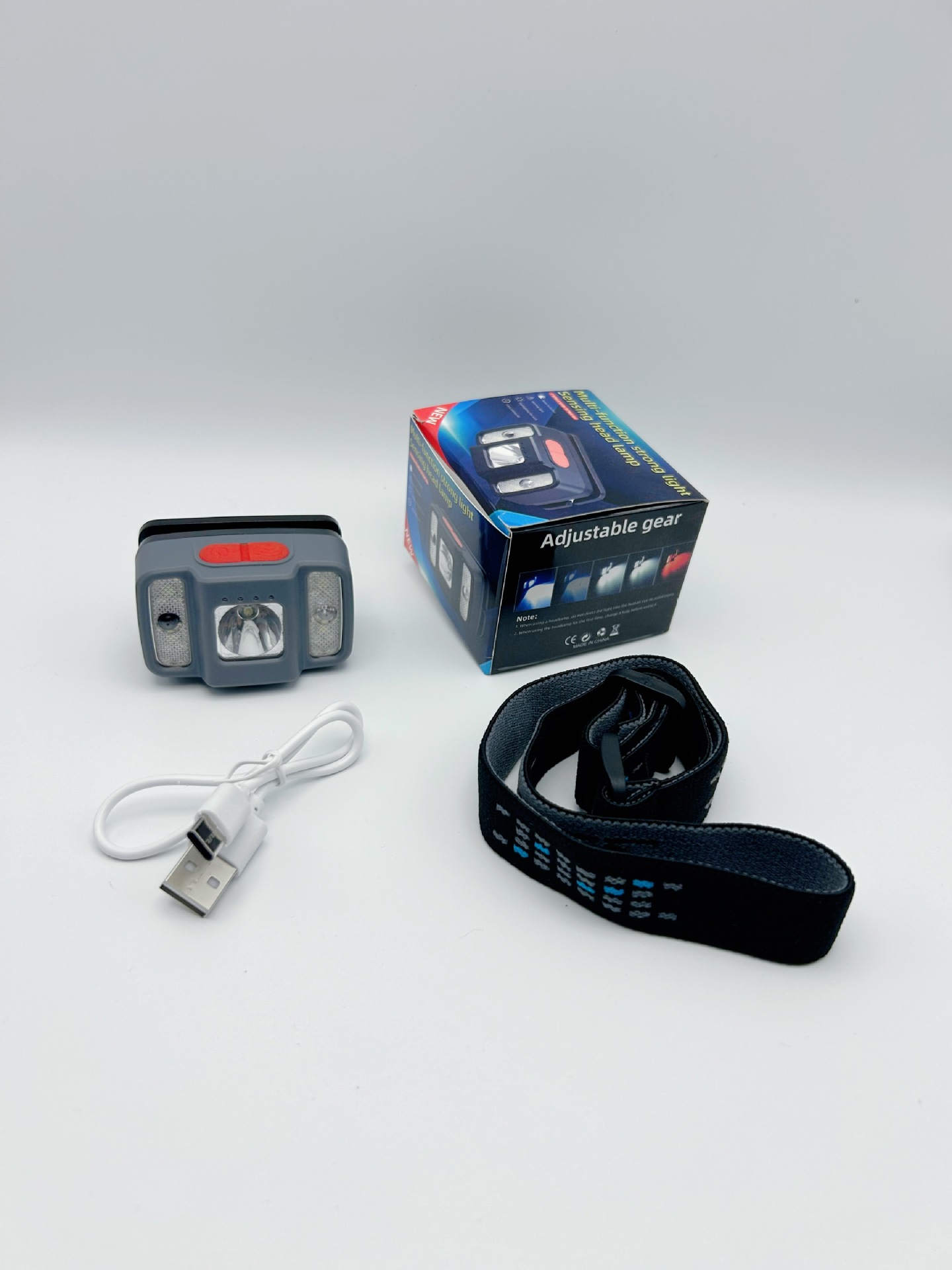 La fuente de productos de fábrica tipo c carga conveniente LED luz roja faro de pesca súper fuerte para esperar la electricidad, la pesca nocturna al aire libre se puede detectar