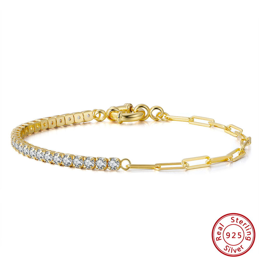 925 Sterling Silver Pendant Material Zircon Inlay Material Bracelets Classification 925 sterling silver Chain Material 925 Sterling Silver Bracelets Simple Style