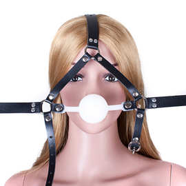 艾斯乐成人情趣白色球马具型大号硅胶口球口塞软胶口枷用品批发厂