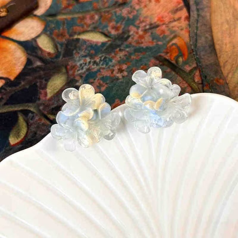 Especial estilo francés retrógrado tiñido pernos de flores de alto nivel de nicho de diseño temperamento nuevo aretes chinos pernos de orejas para mujeres image 4