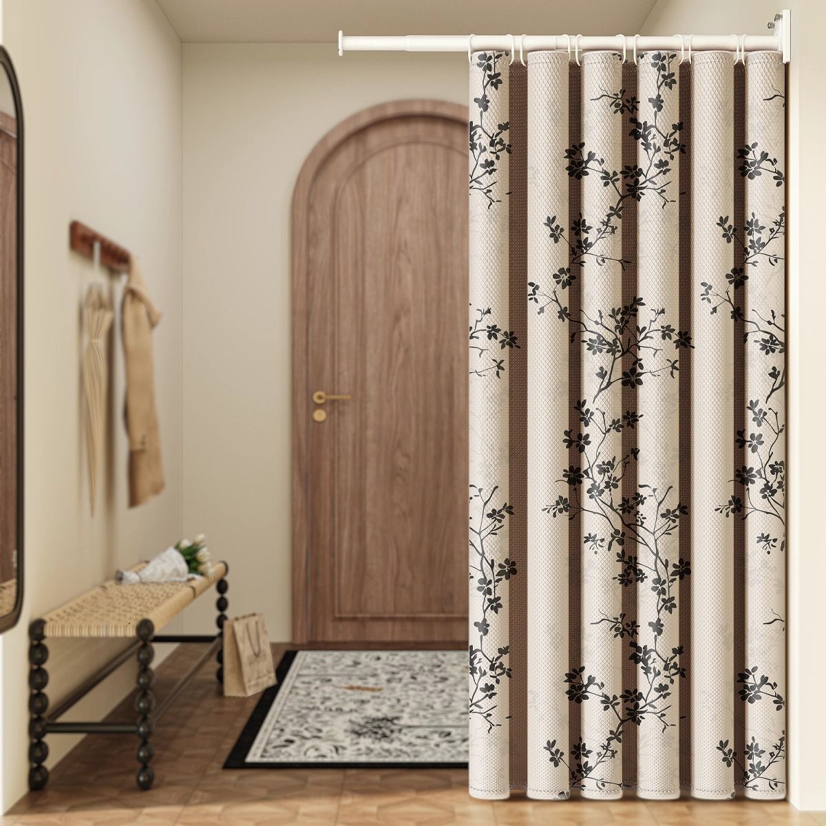 French-Style High-End Partition Curtain for Bedroom, Room, Toilet, Entrance, and Folding Screen
