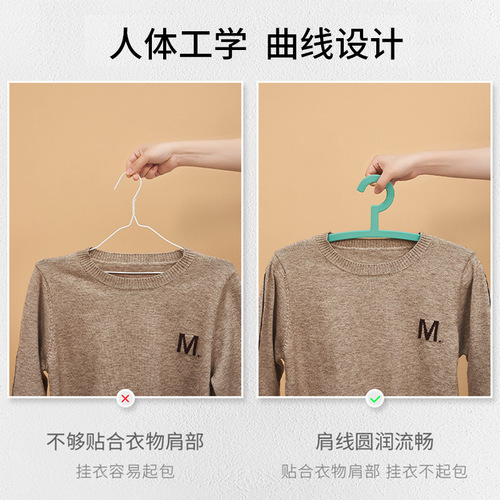 Plastic household clothes hangers, thickened and thickened, adult clothes hangers, clothing store dormitory clothes hangers, non-slip, traceless clothes hangers