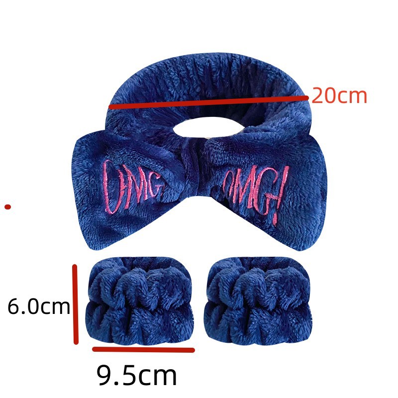 Amazon transfronteriza OMG arco banda de pelo correa de muñeca traje de las mujeres lavado de cara franela diadema pulsera absorbente