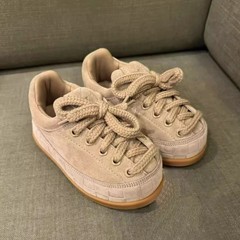 真皮胖丁面包鞋男女2025春秋新款休闲运动情侣鞋厚底增高阿甘板鞋