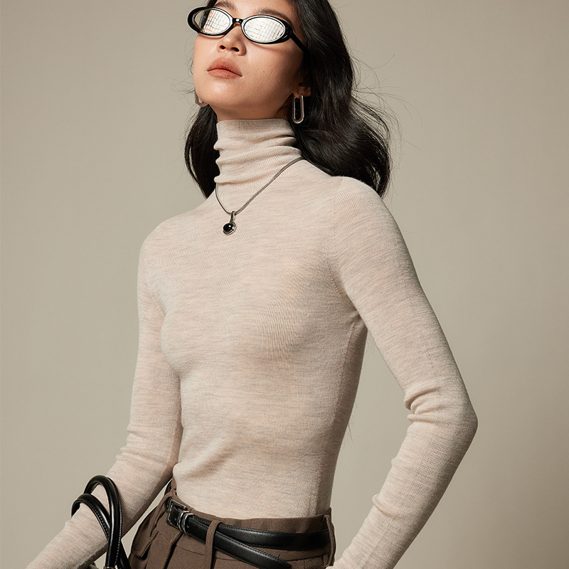 18-needle Yangtze yarn seamless base layer sweater, 100% wool slim-fit turtleneck sweater, new style, early autumn innerwear.