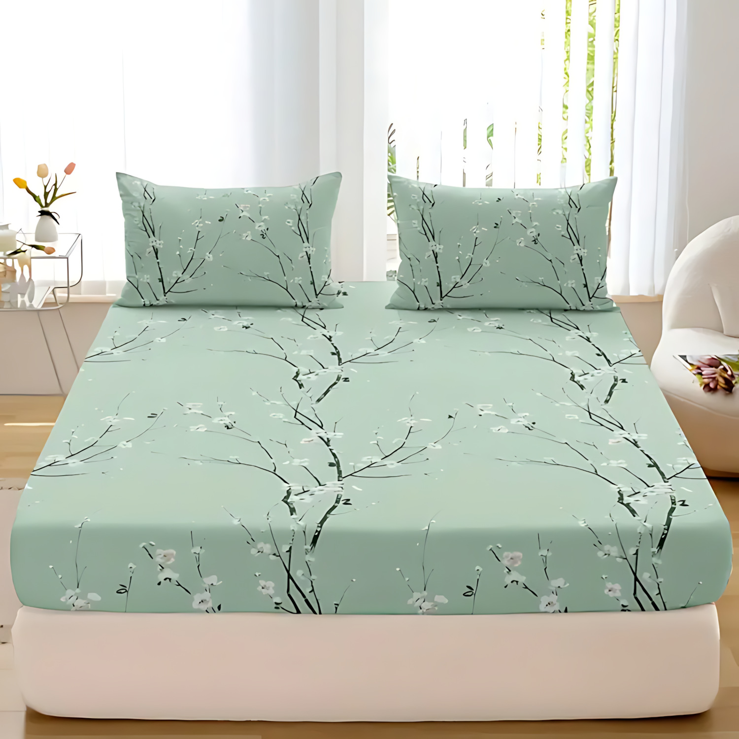 TEMU / JIT fresco y simple flor suave cama cómoda cama