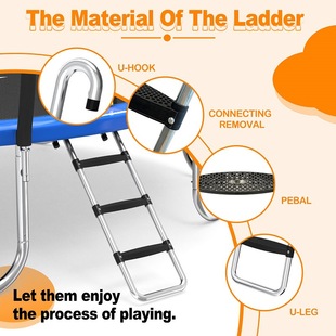 Slide Kit Wholesale Trampoline Ladder for Children, Universal Galvanized Steel Running Exercise Fitness Equipment, Specially Designed for Children