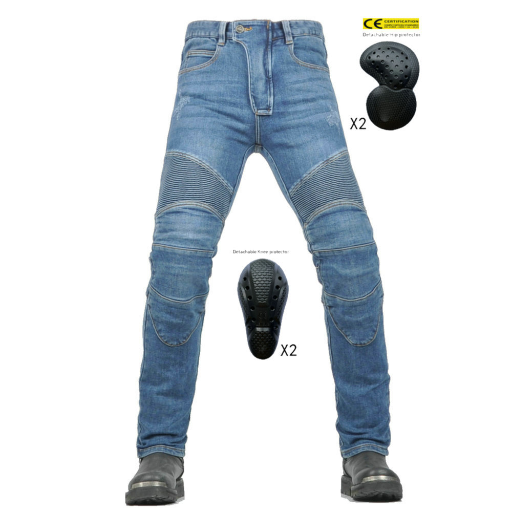 VOLERO Woolly Pantalones de motocicleta para hombres y mujeres cuatro estaciones de motocicleta anti-caída Jeans Harley primavera, verano, otoño, invierno