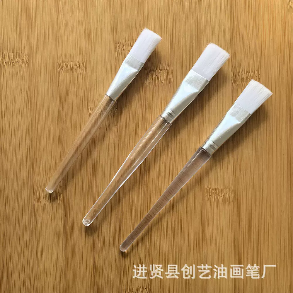 [创艺]高档透明杆软毛面膜刷 化妆刷 美容刷 美容工具 面膜刷批发