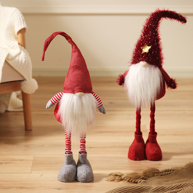 Nuevos productos transfronterizos muñecas de Papá Noel de tamaño grande Europa y América venta caliente sin cara viejos accesorios de diseño de escena de Navidad