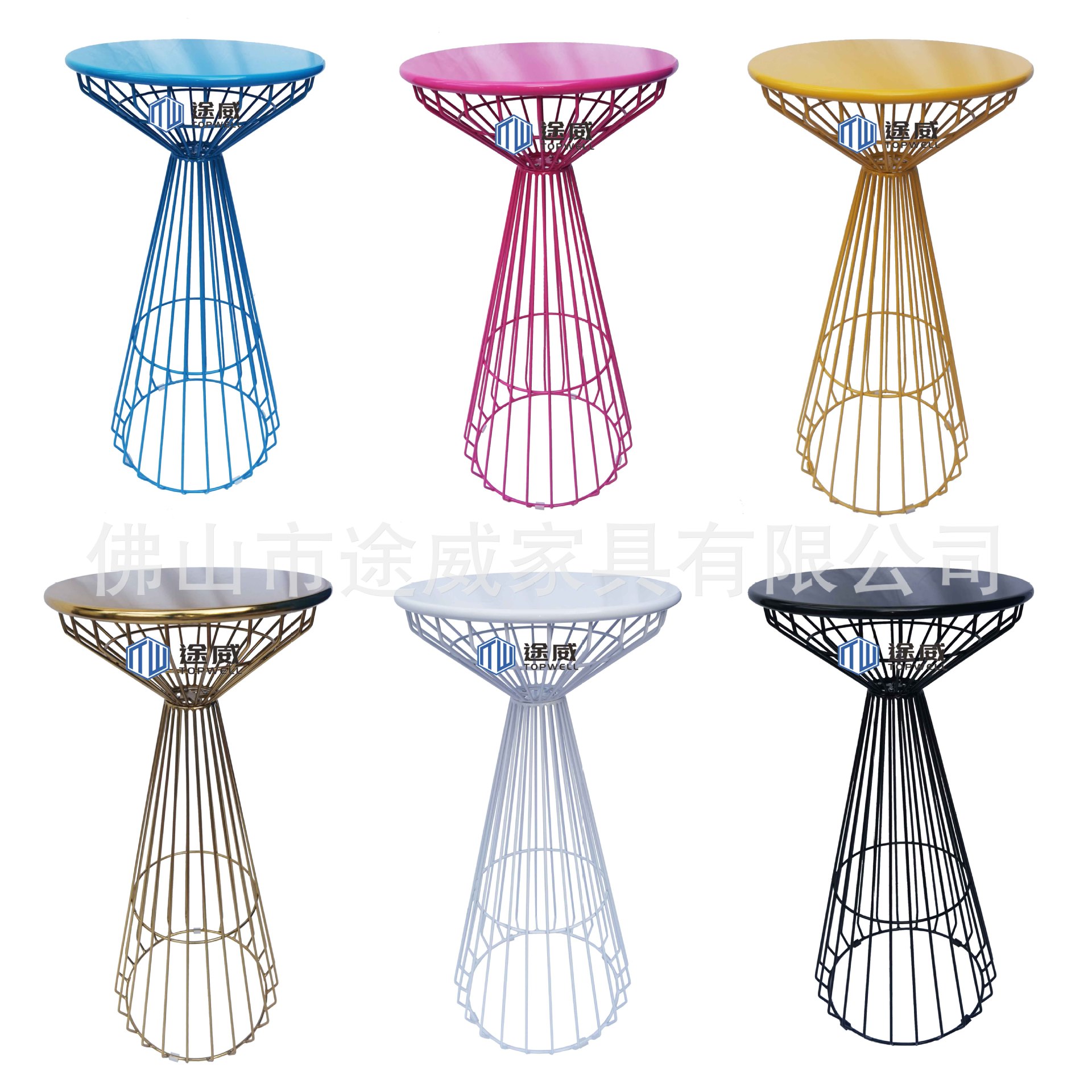 Nordic Minimalist Bar Table Round Table Bar Wall-Mounted Table Home Colorful High Table Metal Chair Wrought Iron Metal Table