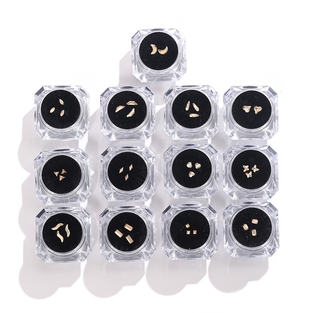 Popular Foreign Trade Item: 3-piece Set Of Irregular-shaped Flat-bottomed Champagne-colored Tooth Rhinestones,_voghion.com