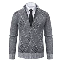 Новый осенне-зимний мужской свитер кардиган пальто трикотаж AliExpress топ на флисовой подкладке утолщенный модный кардиган