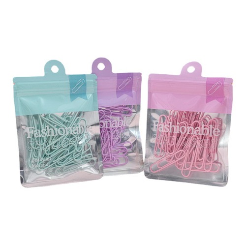 New macaron color office set high-value bagged binder clip paper clip labor-saving binding thumbtack paper clip