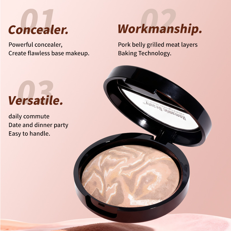 Polvo compacto de 7 colores para el contorno de ojos, polvo fijador sedoso que tonifica la piel, maquillaje personalizado para comercio exterior de Amazon.