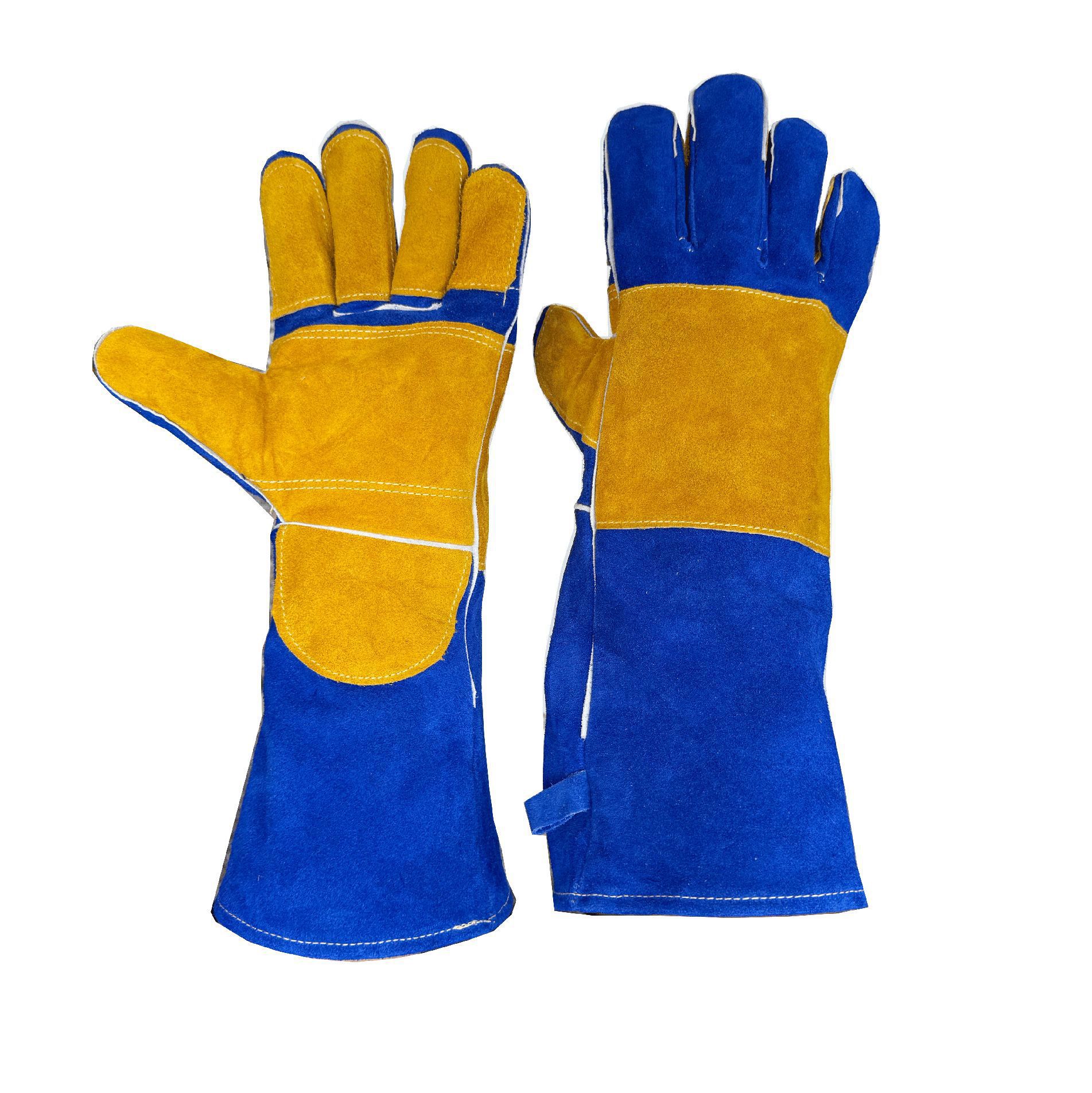 40cm加厚加固牛皮电焊手套防割防咬耐磨耐高温焊工手套多色批发