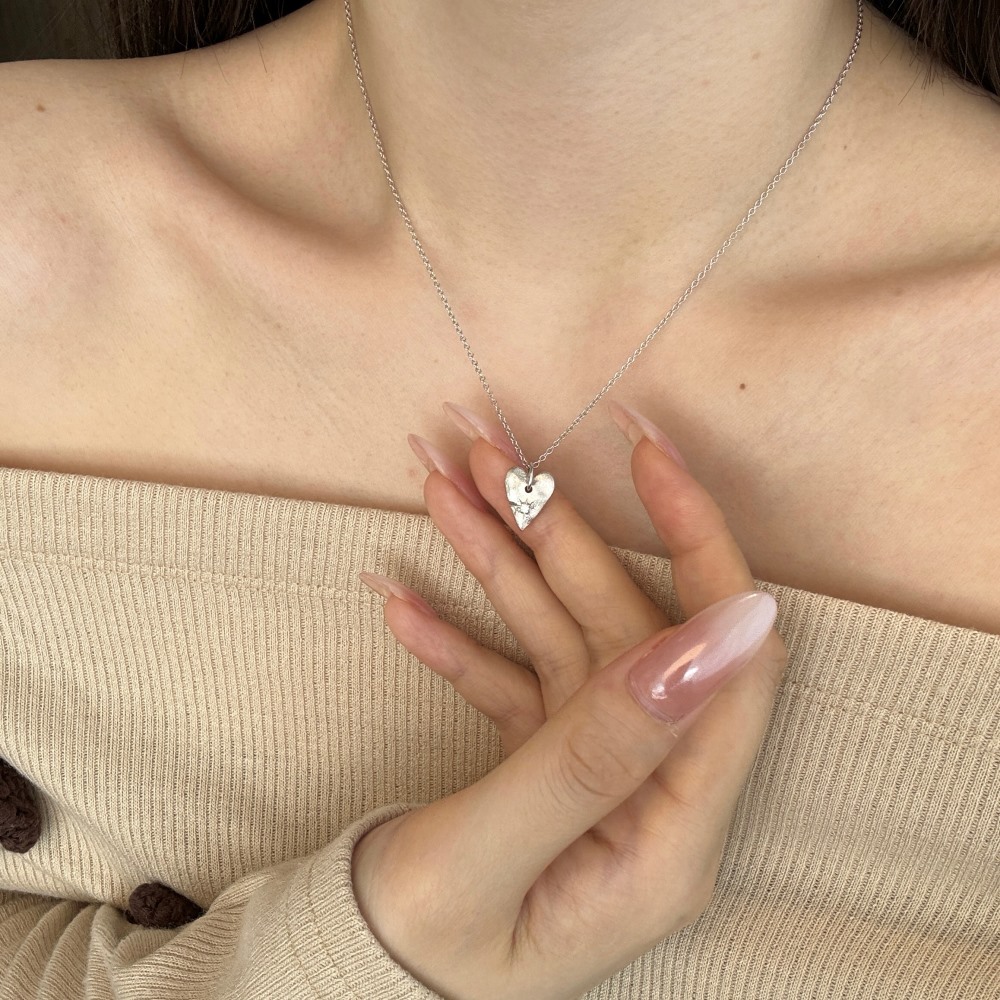 Pendant Necklace Classification 925 Sterling Silver Cable Chain Plating Heart Shape Pendant Necklace