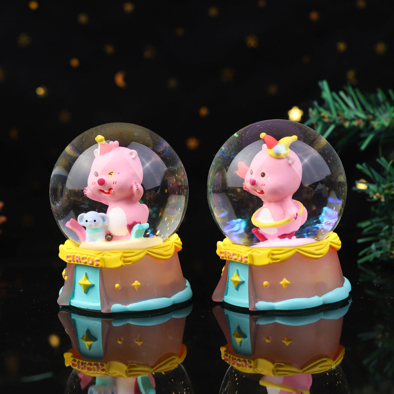 Red de celebridades lindo Ruby circo bola de cristal caja ciega creativa luminosa decoración de oficina en el hogar regalos para niños al por mayor