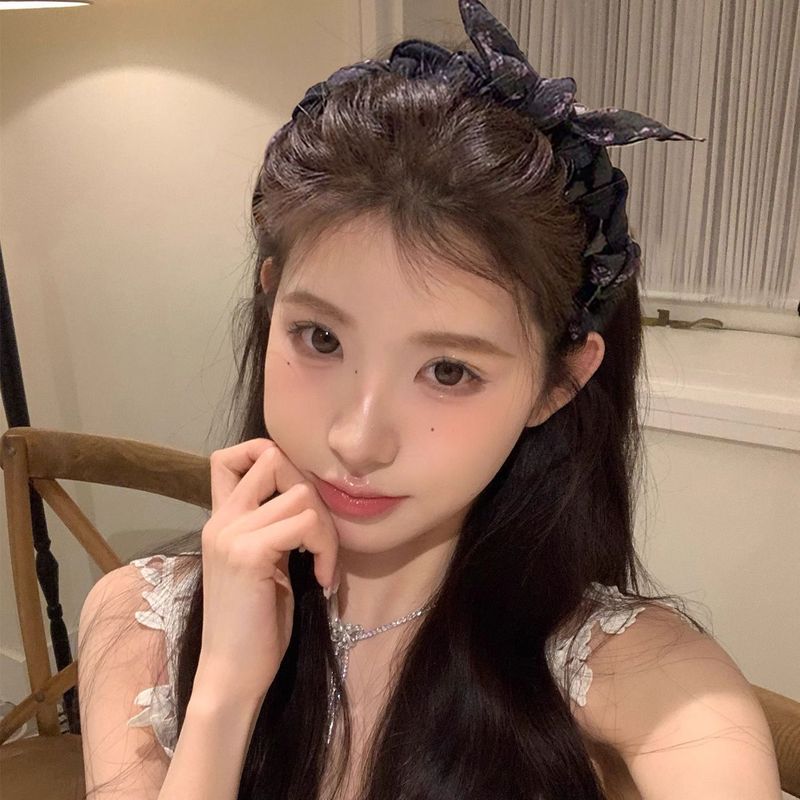 甜美优雅波点飘带发箍女2025新款洗脸压发防滑带齿头箍日常发饰|undefined