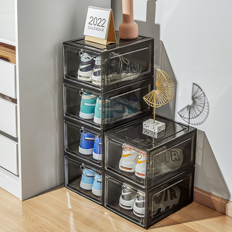 Large transparent shoe box with stackable storage, dustproof and waterproof shoe box, transparent basketball shoe box, Amazon best seller