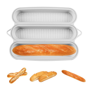Cross-Border Silicone Baguette Tool Three-Slot Perforated French Bread Baking Tray Cake Mold Baking Home Use Baking