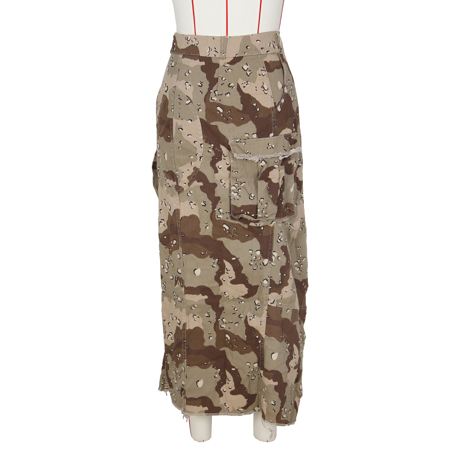 Summer Spring Casual Streetwear Camouflage Spandex Polyester Maxi Long Dress Skirts display picture 8