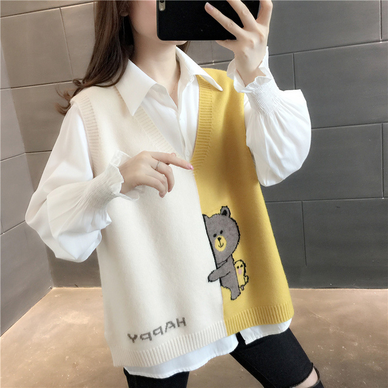 Chaleco de punto con cuello en V para mujer principios de primavera y otoño 2024 nuevas mujeres chaleco de lana sin mangas chaleco suéter exterior image 10