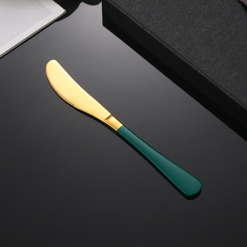 Internet de la celebridad cuchillo-oro verde oscuro