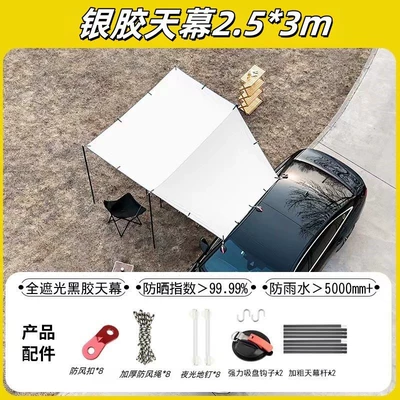 Canopy Car Side Canopy Black | Avtomobil yan çətirləri - car-vinyl-canopy-25-3m-car-canopy