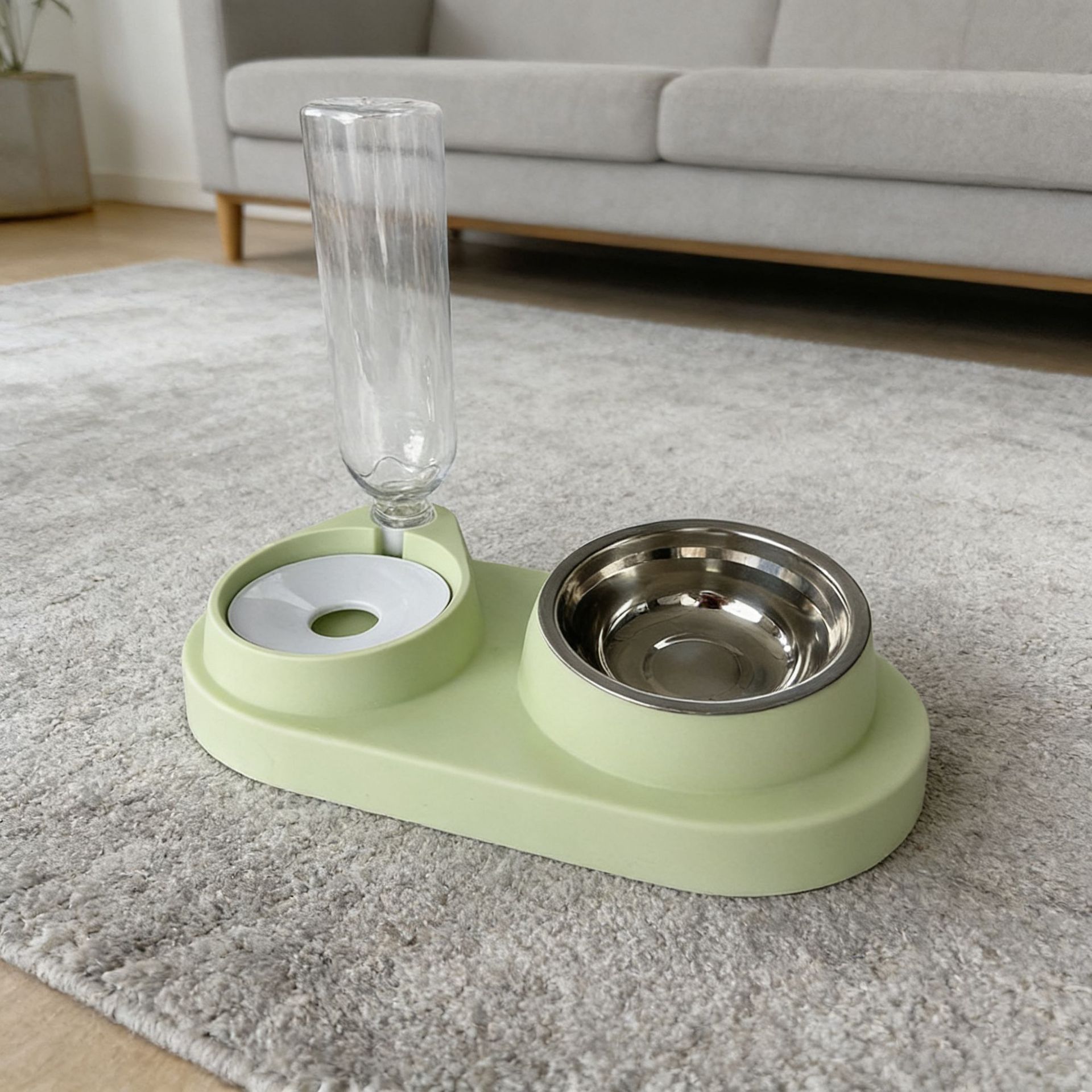 배 모양의 녹색 스테인리스 스틸 모델