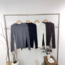 小香风高版CH家25早秋新款双C微标爱心勾花圆领长袖针织衫上衣女