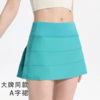 Спортивная короткая юбка Lulu для женщин, быстросохнущая полуюбка для бега, йоги, фитнеса и тенниса с защитой от воздействия окружающей среды и карманами на лето.