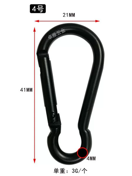 Factory supply No.5 gourd-shaped pure black electrophoresis quick-hanging button key ear shell hook outdoor mountaineering buckle