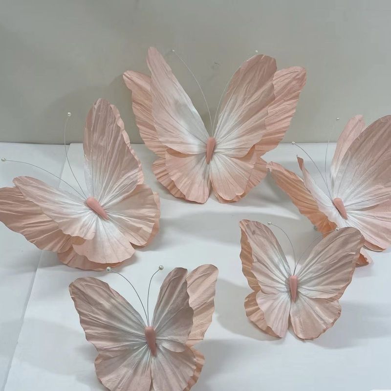 大型蝴蝶仿真纸艺花室内活动布置皱纹纸婚庆摄影装饰|undefined