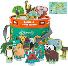 Wholesale MiniWhale New Creative Children's Educational Cartoon Animal 3D Stereo DIY Puzzle Toy