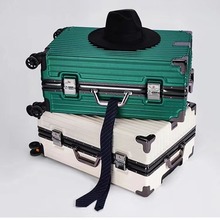 旅行箱男女学生大容量铝框密码箱万向轮行李箱结实耐用加厚拉杆箱