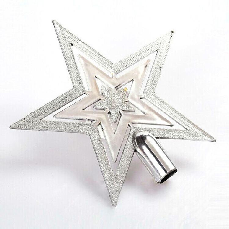 Árbol de Navidad transfronterizo estrella de tres capas estrella de cinco puntas estereoscópico árbol de Navidad estrella de decoración navideña fábrica directa