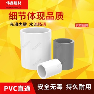 PVC�oˮ��ֱ�ӽ��^�ܹ�ֱͨ20 25 32 40 50 63 75 90 110��ɫ��ɫ