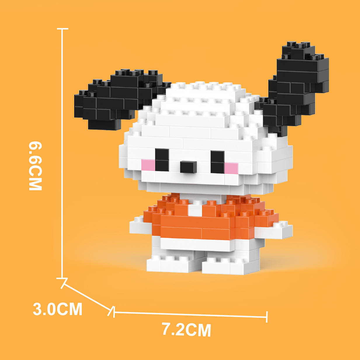 Compatible con LEGO gigante Panda flor azul lindo muñeca de dibujos animados montado bloques construcción juguete para niños puesto caja ciega al por mayor