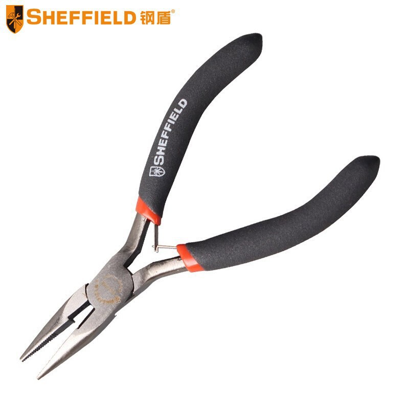 钢盾S035002 尖嘴钳防滑手柄尖头钳麻柄4.5英寸
