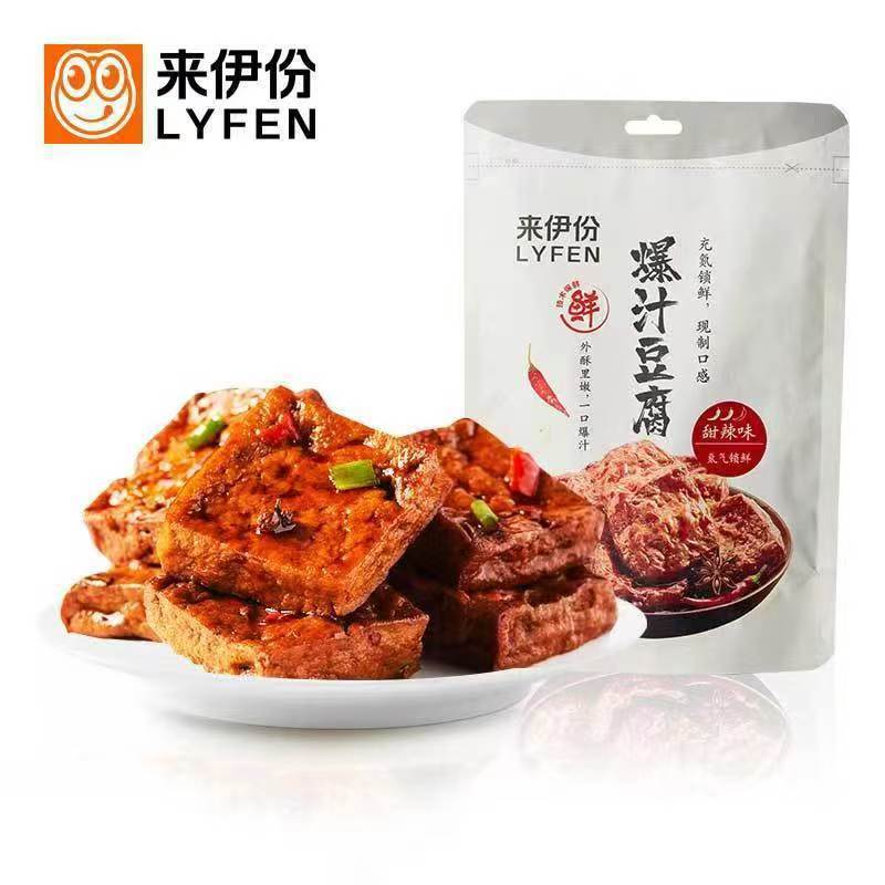 来伊份爆汁豆腐115g甜辣味零食卤味豆腐干小包装即食办公室小吃